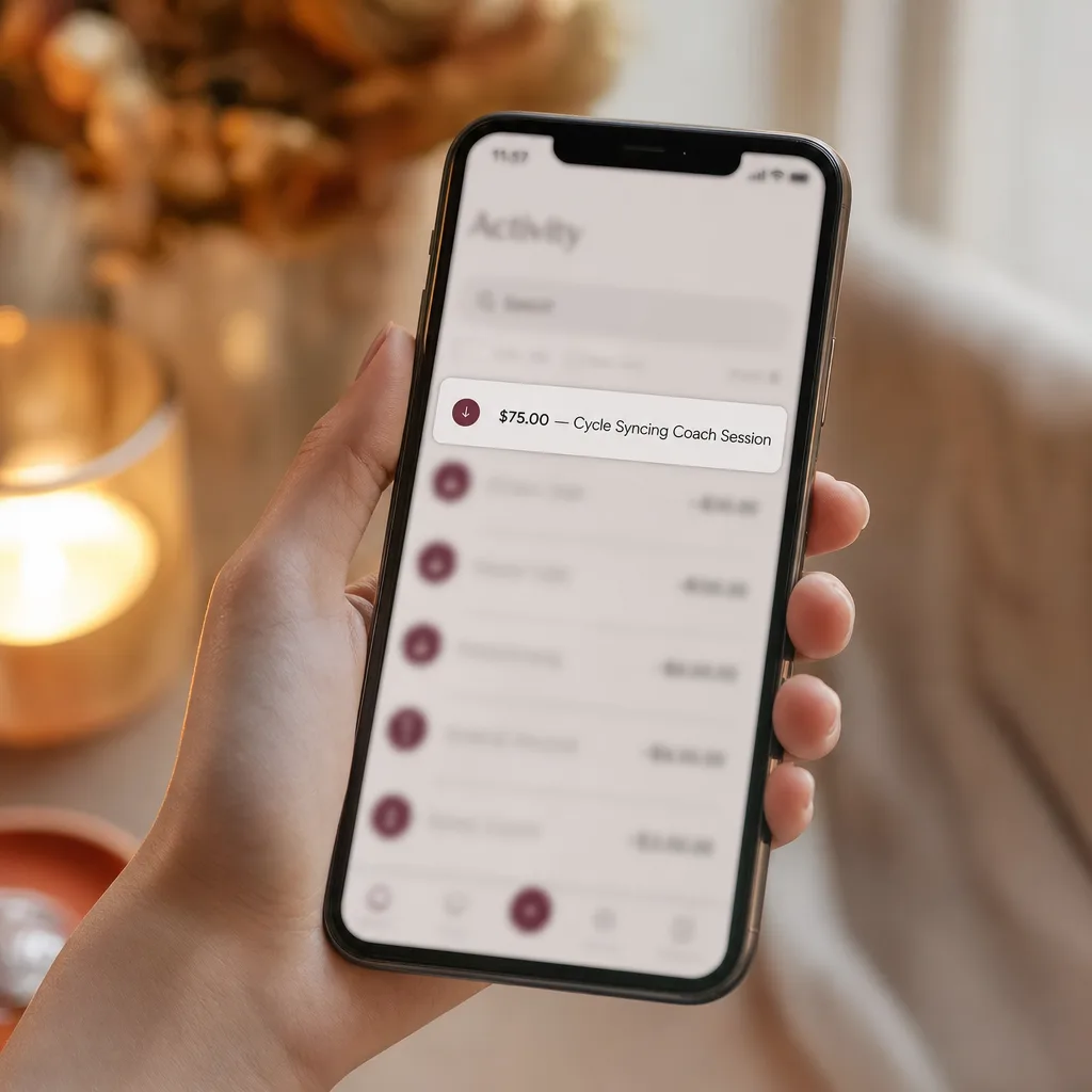 Your first paid session: payment received on the reader's phone